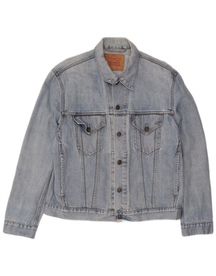 Мужская джинсовая куртка Levi's UK 40, большая синяя, хлопок