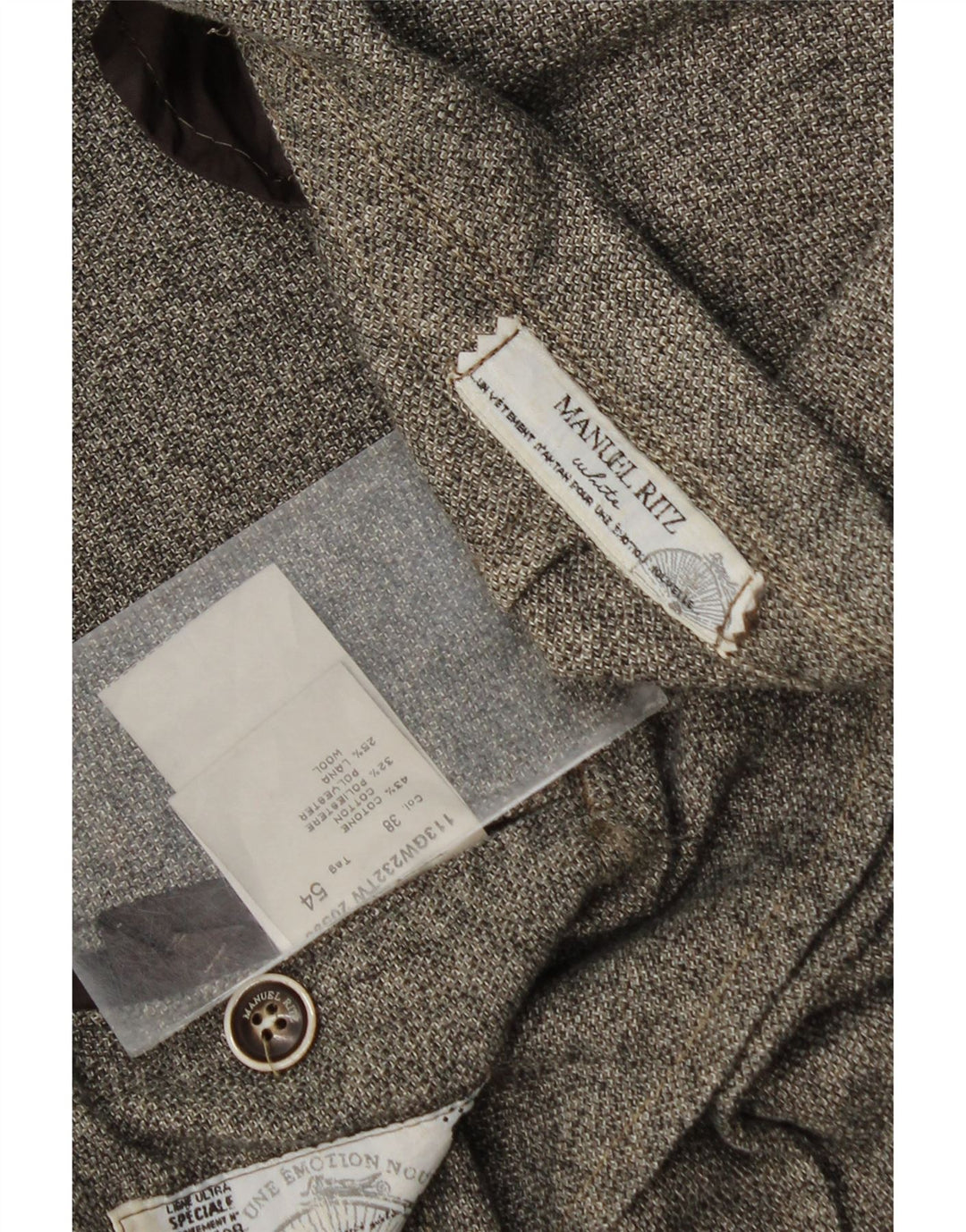 Мужской пиджак Manuel Ritz на 2 пуговицах IT 54 2XL, серый хлопок в крапинку