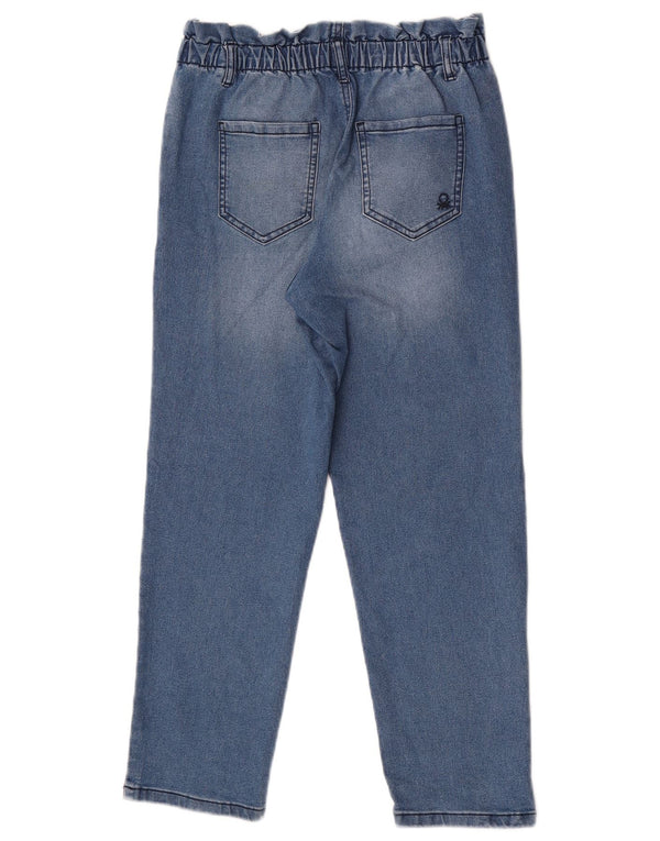 Джинсы Benetton с высокой талией для девочек 10–11 лет, XL W28 L24, синий хлопок