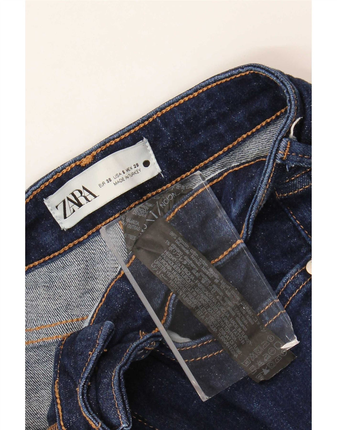Женские расклешенные джинсы Zara EU 38, маленькие W28 L33, синие, хлопок