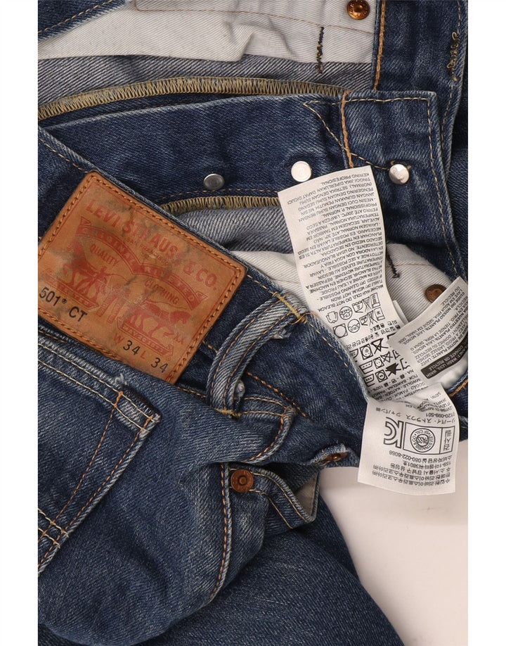 Мужские прямые джинсы Levi's 501 W34 L27 синие, хлопок