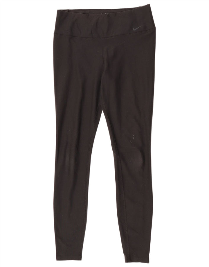 Женские леггинсы Nike Dri Fit UK 14, средний черный полиэстер