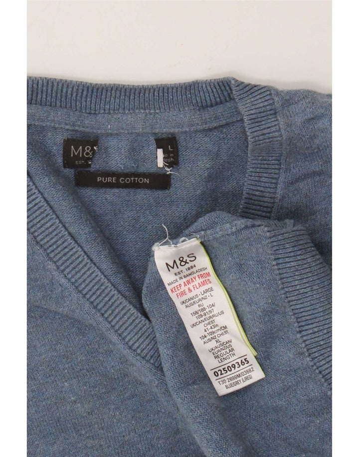 Мужская майка Marks & Spencer, большая синяя хлопковая майка