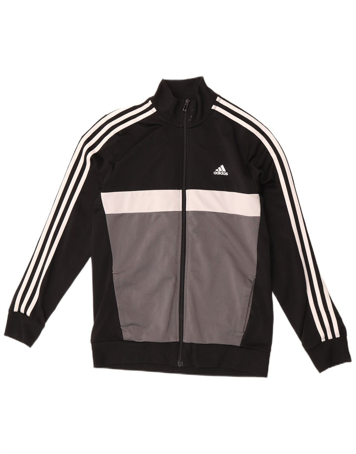 Спортивный костюм Adidas для мальчиков 13–14 лет, черный полиэстер с цветными блоками