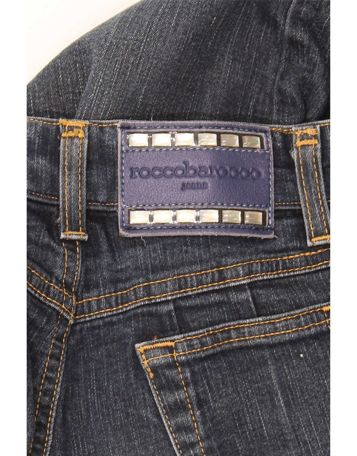 Женские прямые джинсы Roccobarocco W28 L29 темно-синие, хлопок