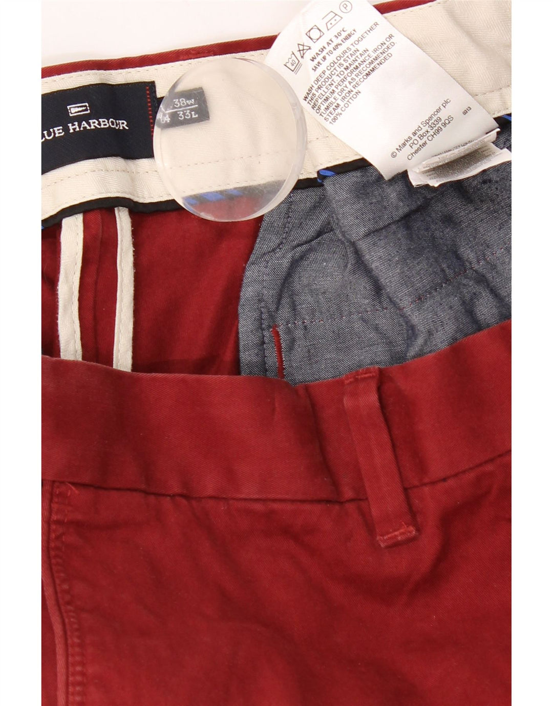 Мужские прямые брюки чинос Marks & Spencer Blue Harbour W38 L33 красные