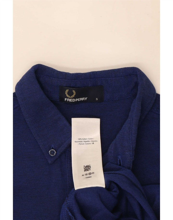 Мужская рубашка-поло Fred Perry, маленькая, темно-синяя, хлопковая полоска