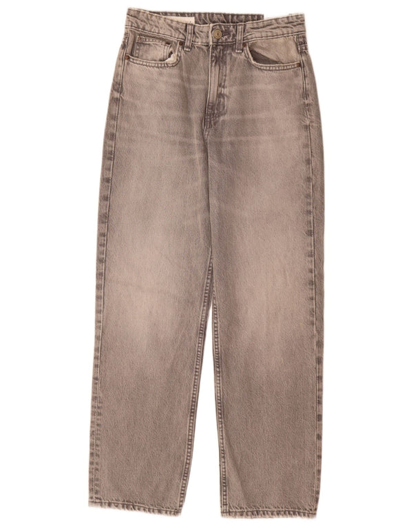 Женские зауженные джинсы Zara Mom с высокой посадкой EU 38, маленькие W28 L30, серые, хлопковые