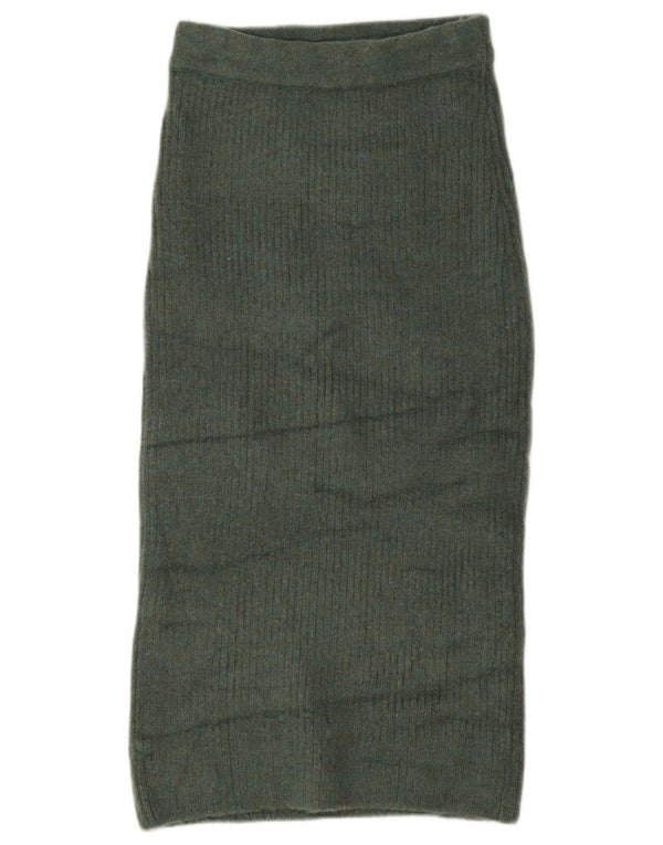 Женская юбка миди с завышенной талией Zara Medium W30, зеленая акрил