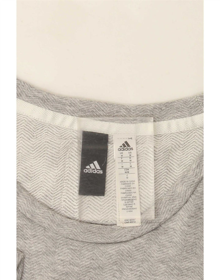 Мужская футболка Adidas с рисунком из хлопка среднего серого цвета с крапинками