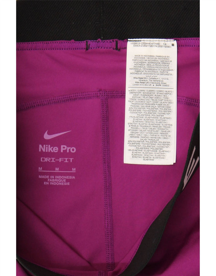 Женские леггинсы с рисунком Nike Dri Fit UK 12, средний фиолетовый, полиэстер