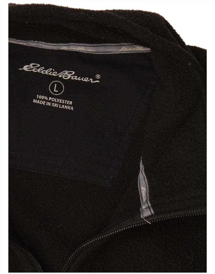 Мужская флисовая куртка EDDIE BAUER UK 40, большая черная, полиэстер с цветными блоками