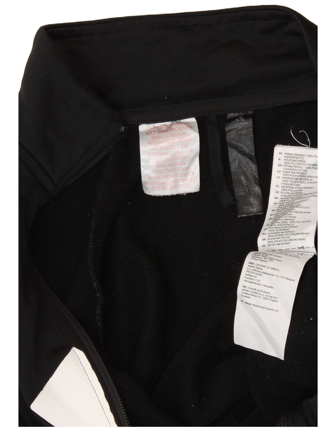 Спортивный костюм ADIDAS для мальчиков с графическим рисунком, верхняя куртка 14–15 лет, черный с цветными блоками