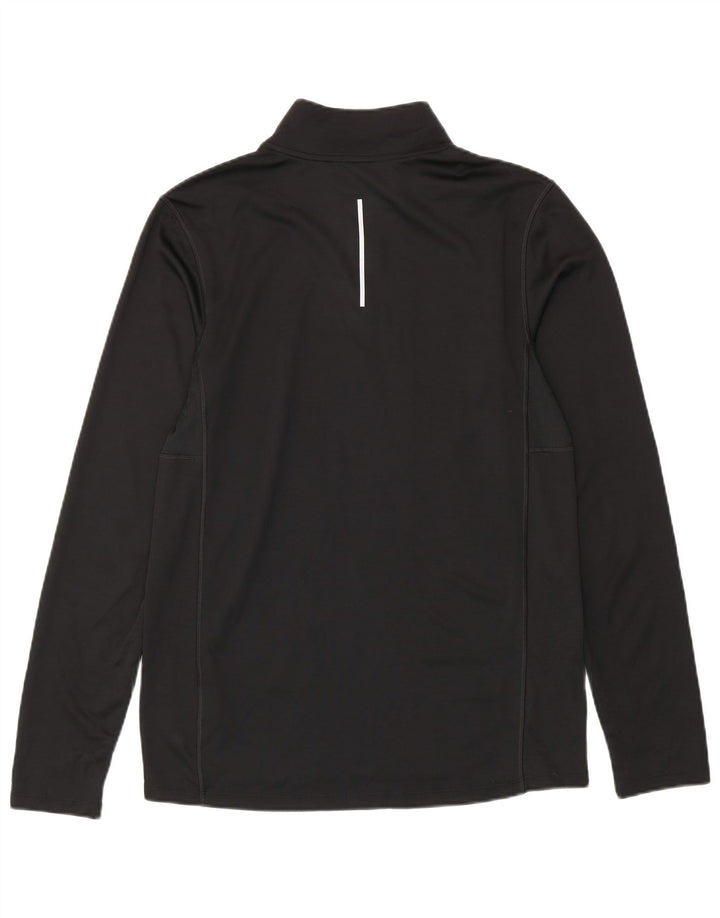 Мужской пуловер с воротником на молнии Nike Dri Fit, спортивный костюм, средний черный полиэстер
