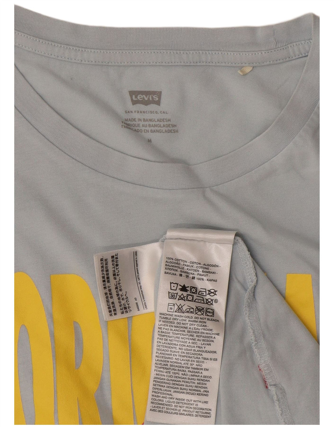 Женская футболка с рисунком Levi's Top UK 12, средний синий хлопок, хлопок