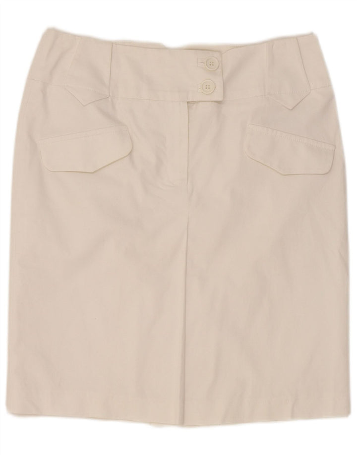 Женская прямая юбка Marks & Spencer UK 12, средний W30, белый хлопок