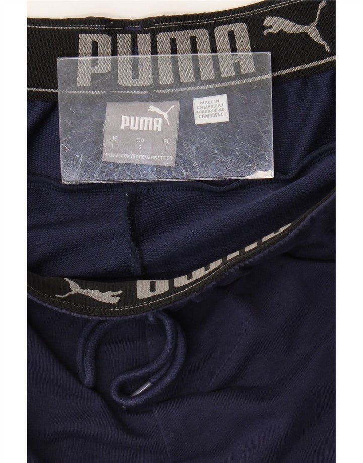 Мужские спортивные брюки PUMA, большие темно-синие цветные блоки