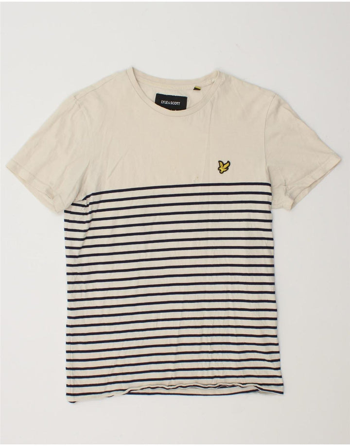 Женская футболка Lyle & Scott Top UK 12, средний размер, хлопковая белая полоска