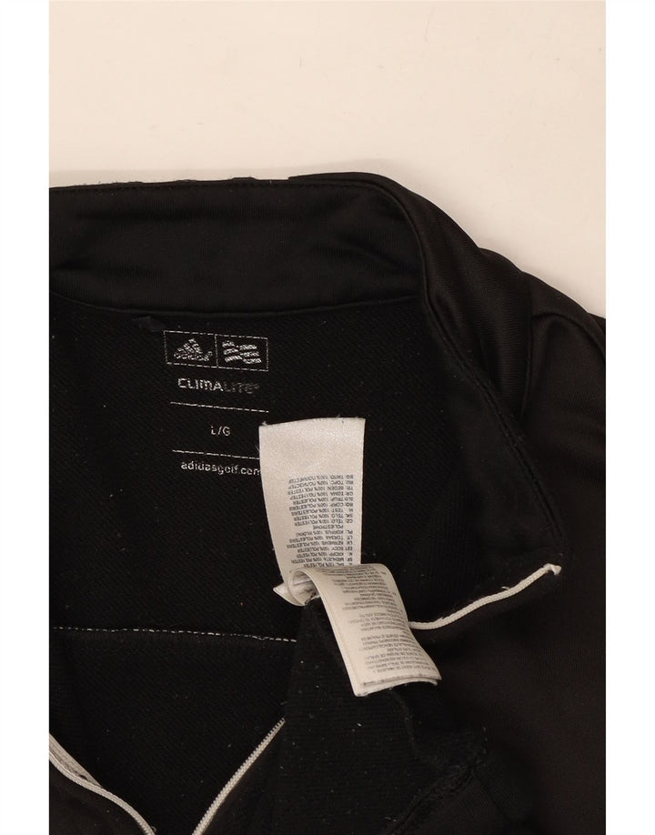 Мужской толстовка с воротником на молнии Adidas Climalite, большой черный полиэстер