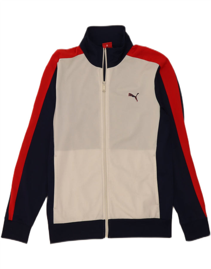 PUMA Mens Tracksuit Top Jacket Small Navy Blue Colourblock Polyester Vintage Puma and Second-Hand Puma from Messina Hembry 
