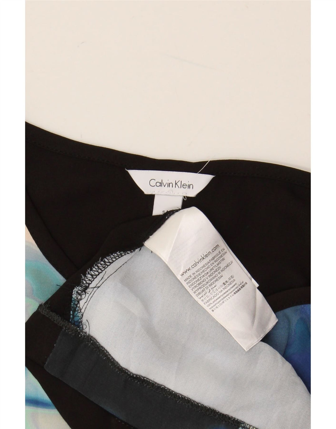 Женская укороченная блузка CALVIN KLEIN, Великобритания 10, маленький размер, темно-синий с цветочным принтом