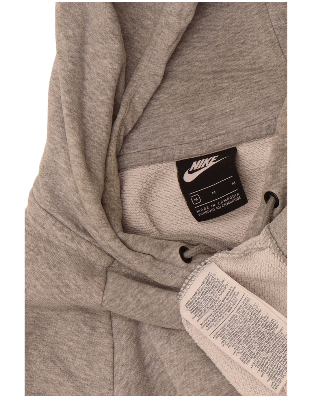 Мужской джемпер с капюшоном Nike среднего серого цвета, хлопок с крапинками