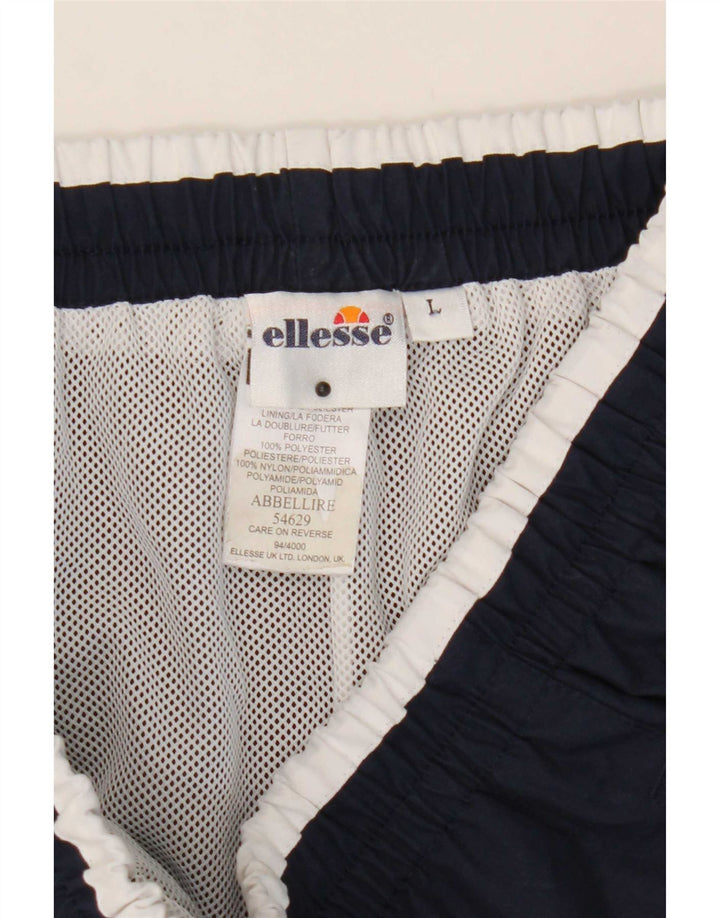Мужские спортивные брюки Ellesse, джоггеры, большие, темно-синие, с цветными блоками