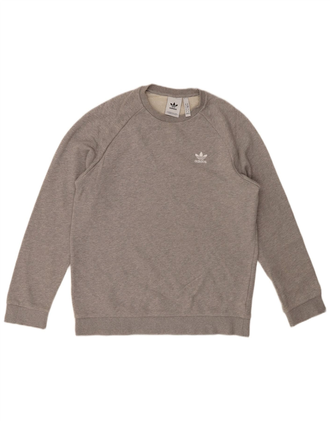 Мужской свитшот ADIDAS, хлопковый джемпер среднего серого цвета