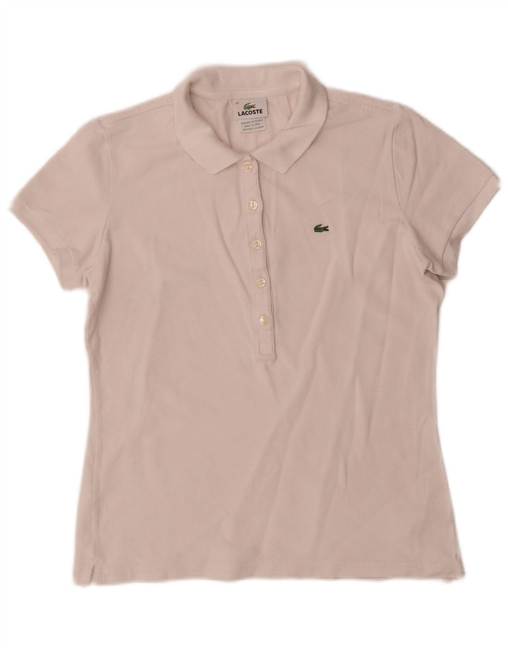 Женская рубашка поло Lacoste, размер 42, большой белый хлопок
