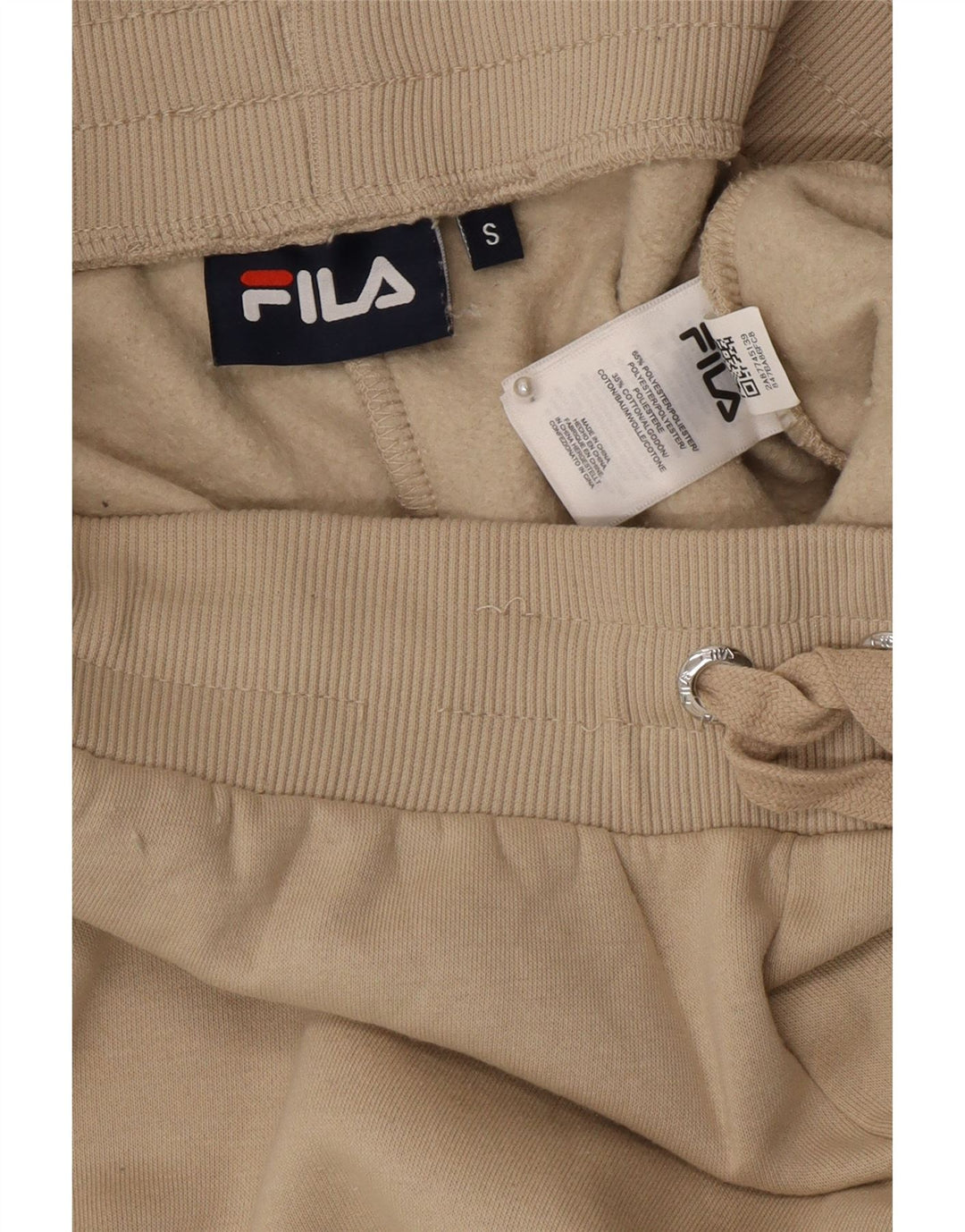 Fila Женские спортивные брюки с графическим рисунком, джоггеры UK 10, маленькие бежевые, полиэстер