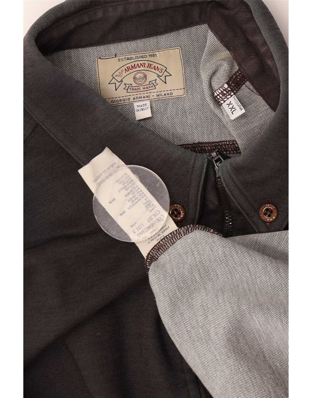 Мужская рубашка Armani Jeans 2XL коричневая шерсть