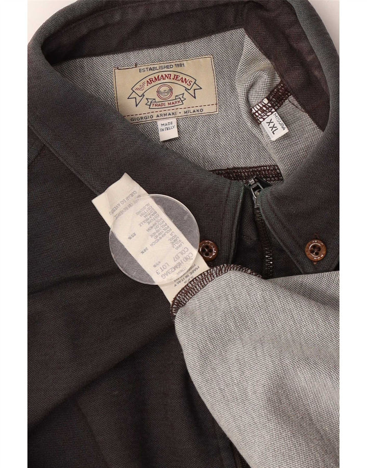 Мужская рубашка Armani Jeans 2XL коричневая шерсть