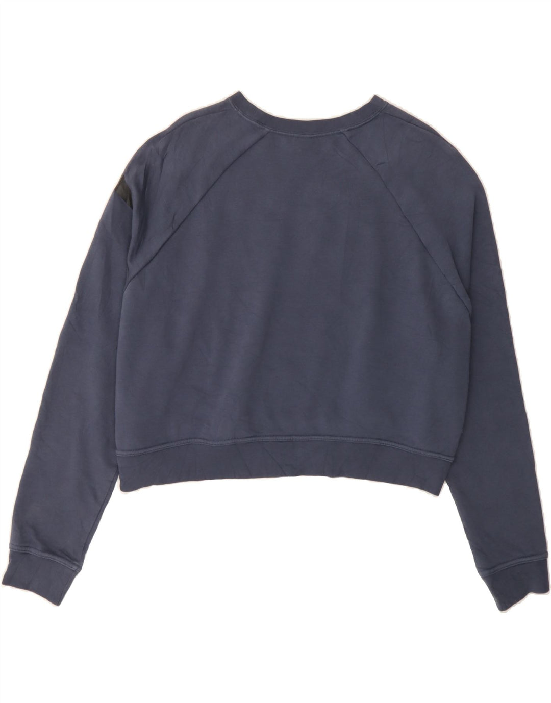 NIKE Womens Oversized Crop Graphic Sweatshirt Jumper UK 16 Large Navy Blue Vintage Nike and Second-Hand Nike from Messina Hembry 
