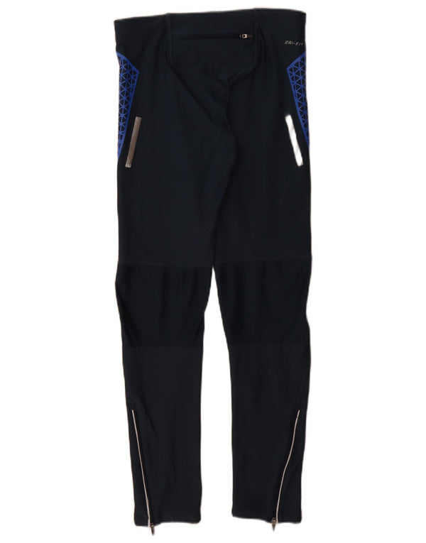 Женские леггинсы Nike Dri Fit UK 8, маленькие темно-синие, полиэстер с геометрическим рисунком