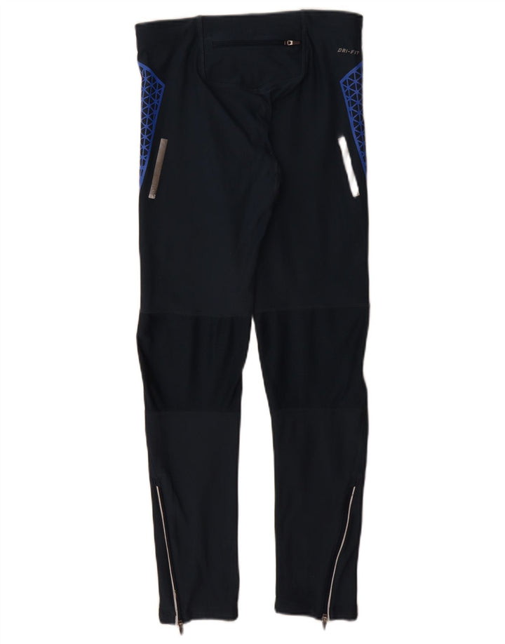 Женские леггинсы Nike Dri Fit UK 8, маленькие темно-синие, полиэстер с геометрическим рисунком