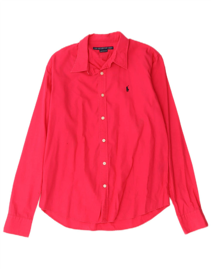 Женская рубашка Ralph Lauren UK 14, хлопок среднего красного цвета