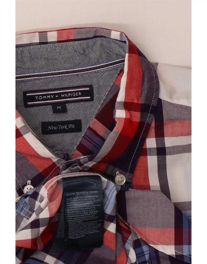 Мужская рубашка Tommy Hilfiger New York Fit, средний размер, разноцветная клетка, хлопок