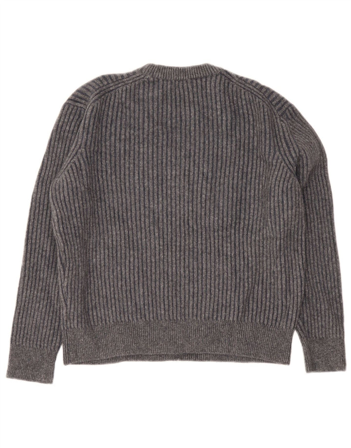 Женский джемпер с круглым вырезом Massimo Dutti, Великобритания 16, большой, серый, шерстяной