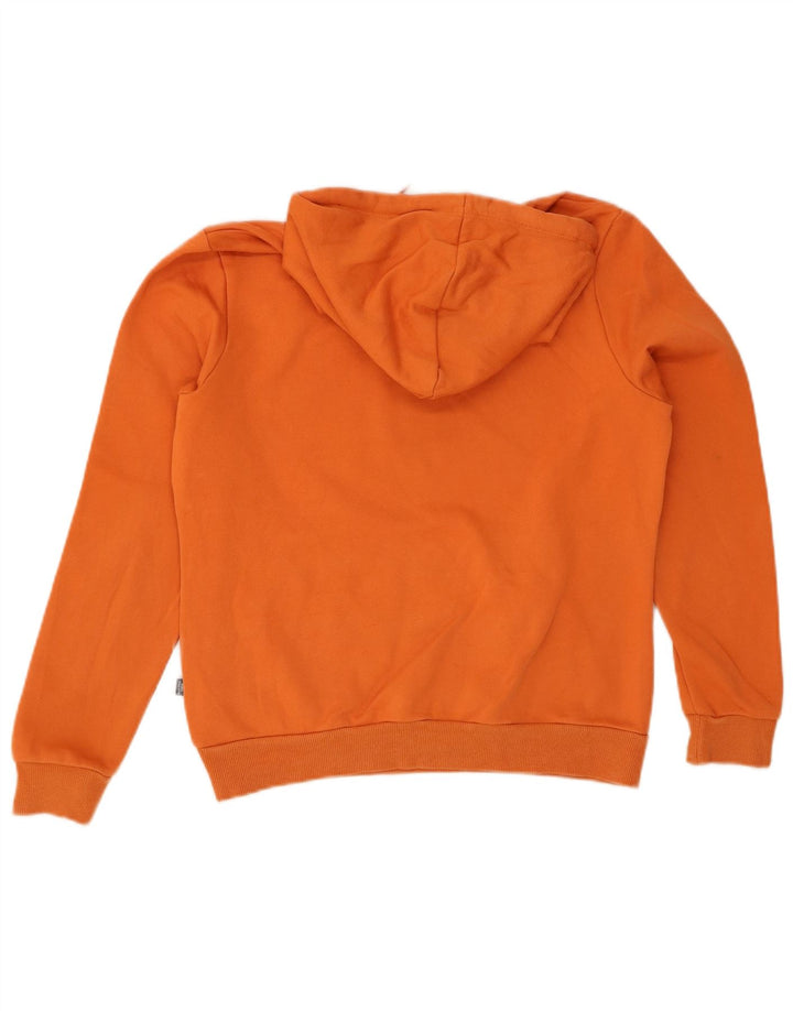 PUMA Womens Hoodie Jumper UK 14 Medium Orange Cotton