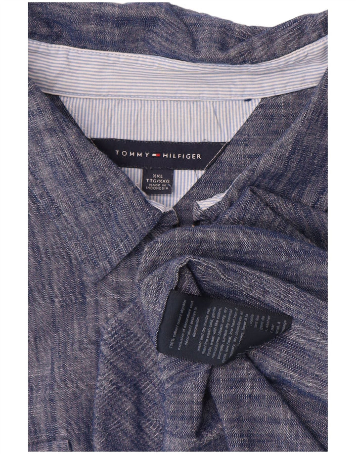 Женская рубашка-пуловер Tommy Hilfiger UK 20 2XL, синяя хлопковая крапинка