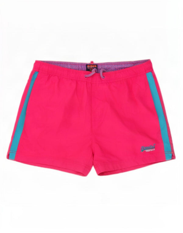 Мужские шорты для плавания Superdry XL, розовые, полиэстер с цветными блоками
