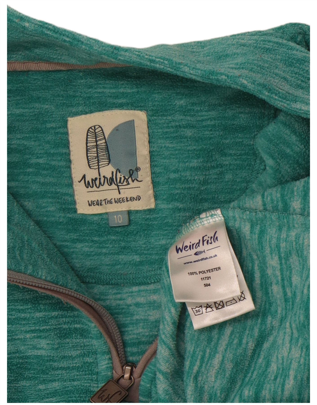 Женский флисовый джемпер оверсайз Weird Fish UK 10, маленький зеленый полиэстер