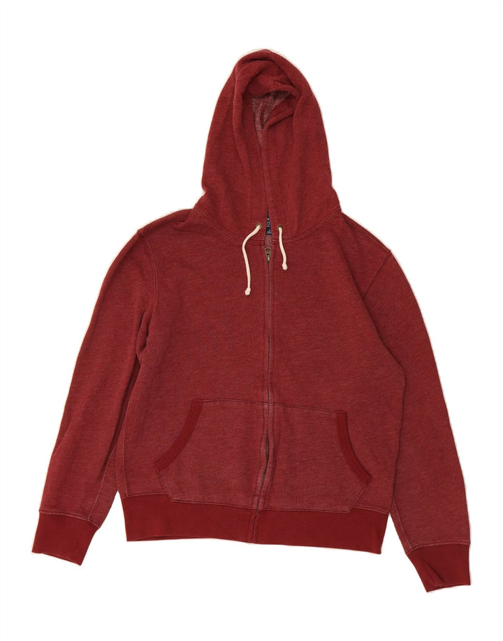 J. CREW Womens Zip Hoodie Sweater UK 14 Medium Red Cotton Vintage J. Crew and Second-Hand J. Crew from Messina Hembry 