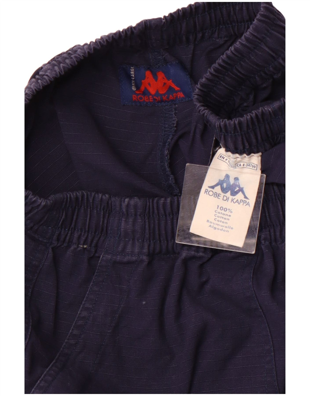 KAPPA Женские шорты карго с высокой талией 2XL W32 Темно-синие клетчатые хлопковые спортивные шорты