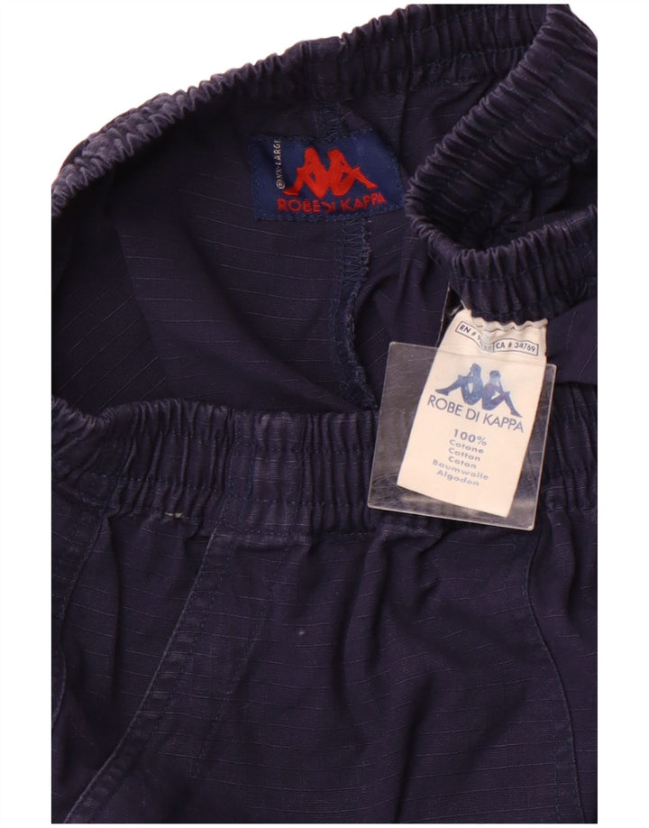 KAPPA Женские шорты карго с высокой талией 2XL W32 Темно-синие клетчатые хлопковые спортивные шорты