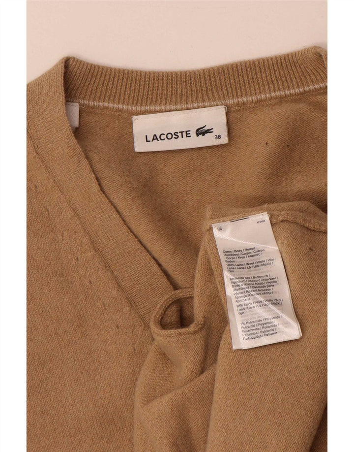 Женский кардиган Lacoste, размер 38, средний бежевый, шерсть