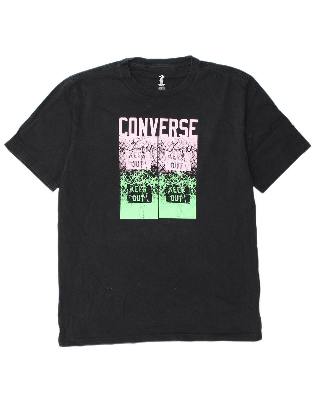 Мужская футболка Converse с рисунком, черный хлопок, средний размер