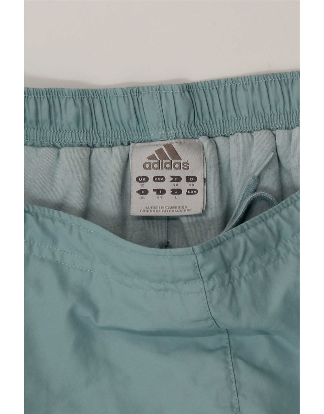 Женские брюки-ветровки Adidas UK 12, средний синий полиэстер