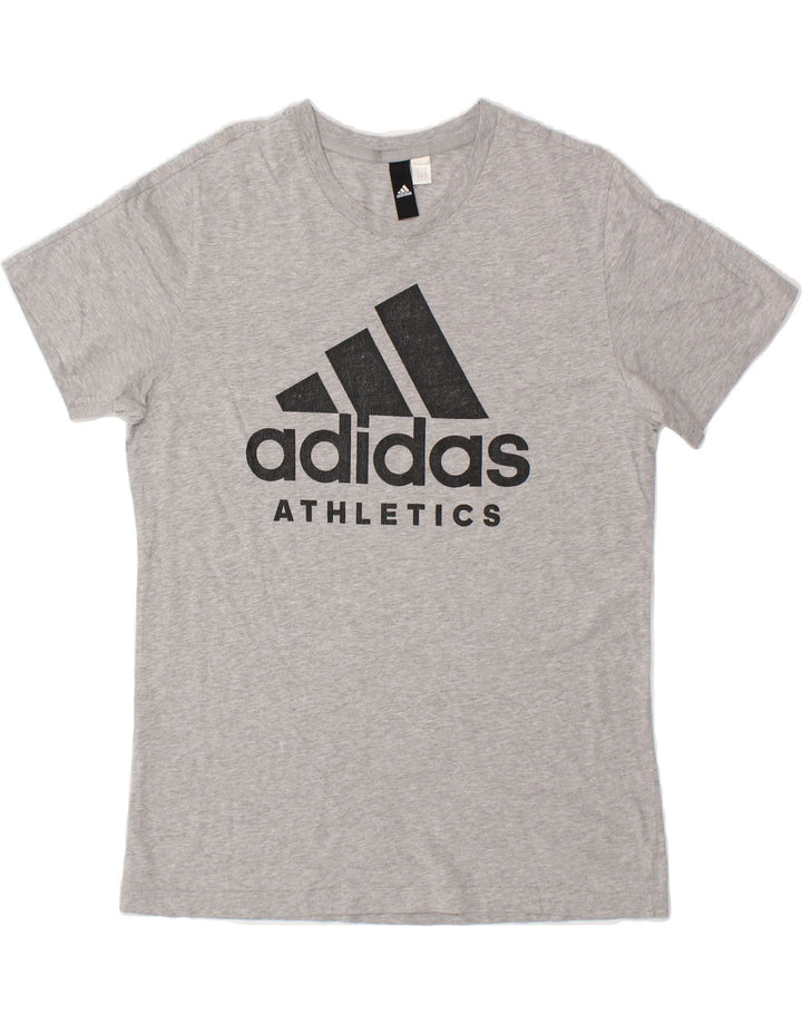 ADIDAS Mens Graphic T-Shirt Top Small Grey Cotton Vintage Adidas and Second-Hand Adidas from Messina Hembry 