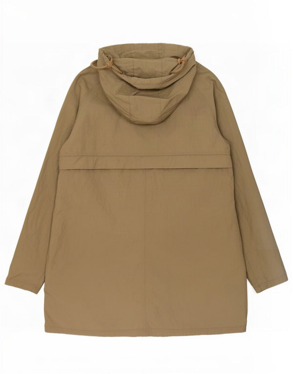 Marks & Spencer Womens Hooded Raincoat UK 14 Medium Khaki Cotton
